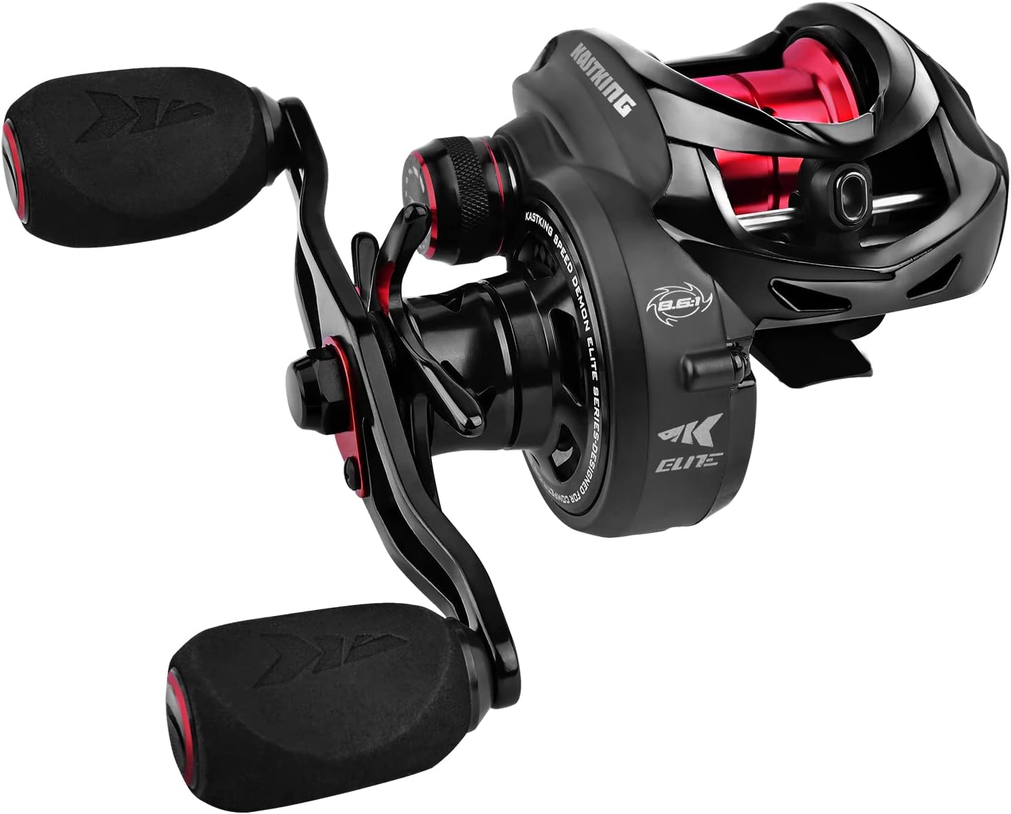KastKing Speed Demon Elite Fishing Reel, Skipping/Deadbolt Baitcaster/World’s Fastest 10.5:1 Gear Ratio Baitcasting Reel, 10+1 Shielded Stainless Steel BB, CNC Aluminum Frame, 8.6:1 Also Available