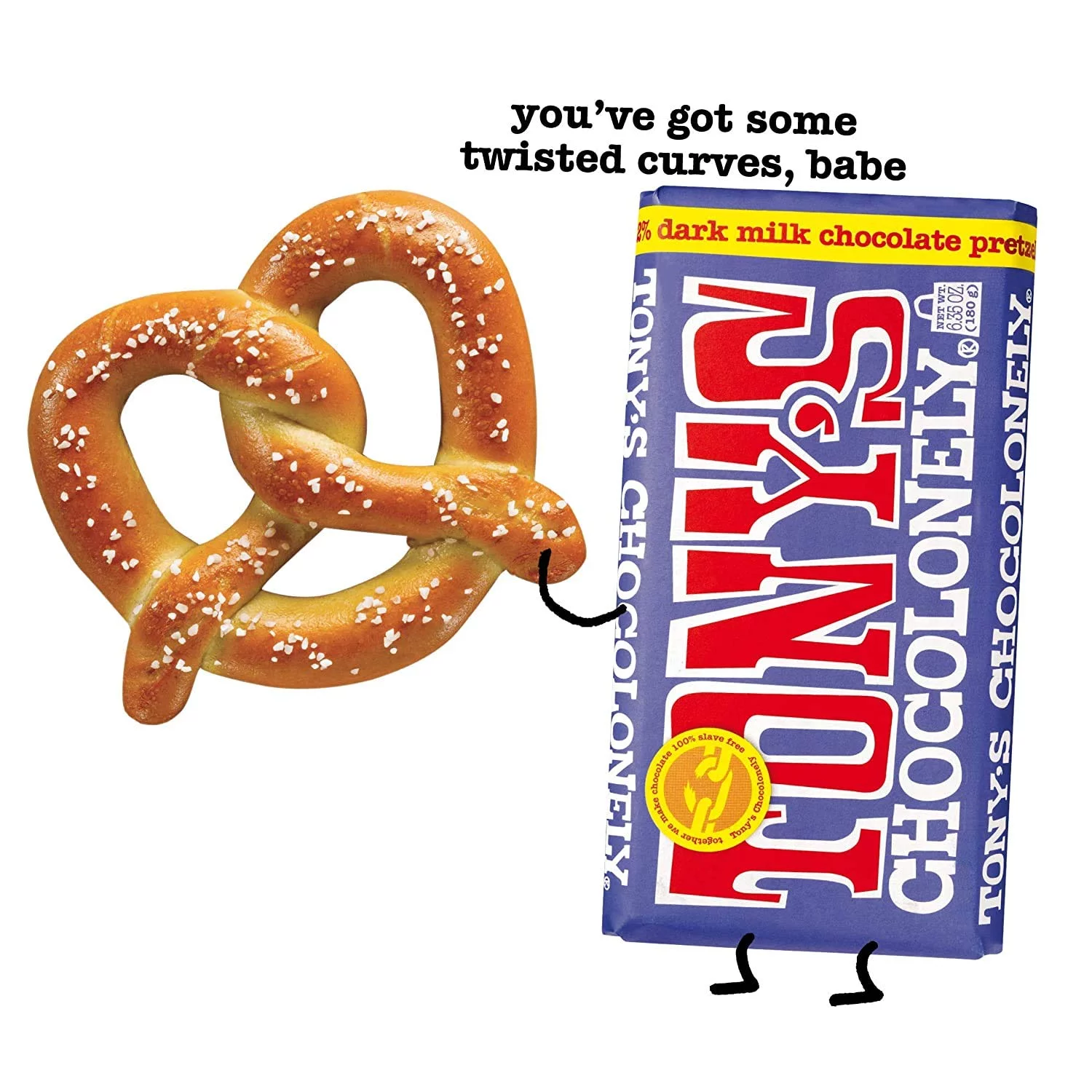 Tony's Chocolonely Dark Milk with Pretzel and Toffee Pack of 4 - 6.36 Ounce Each Big Chocolate Bars