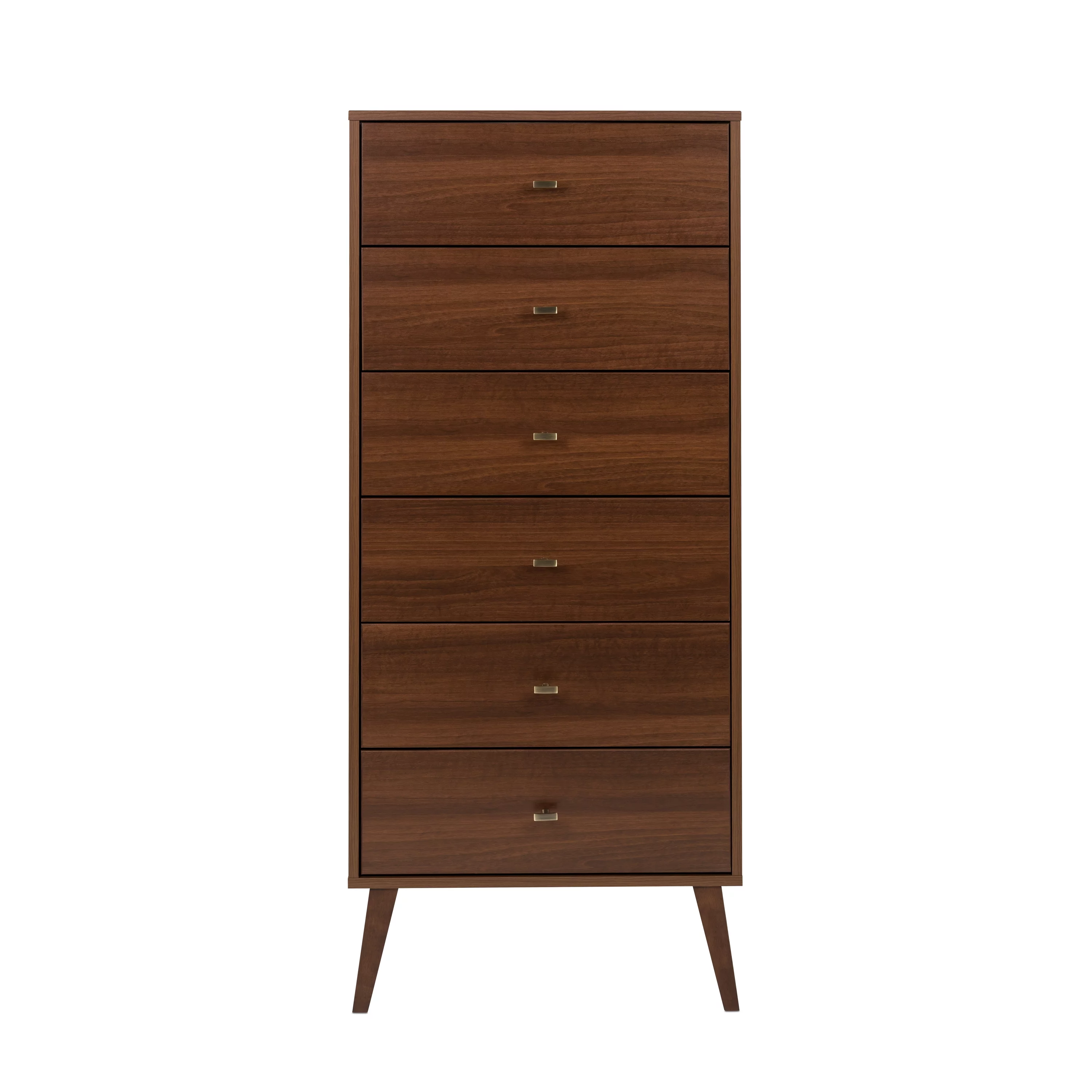 Prepac Milo Mid Century Modern Tall 6-Drawer Chest, Cherry