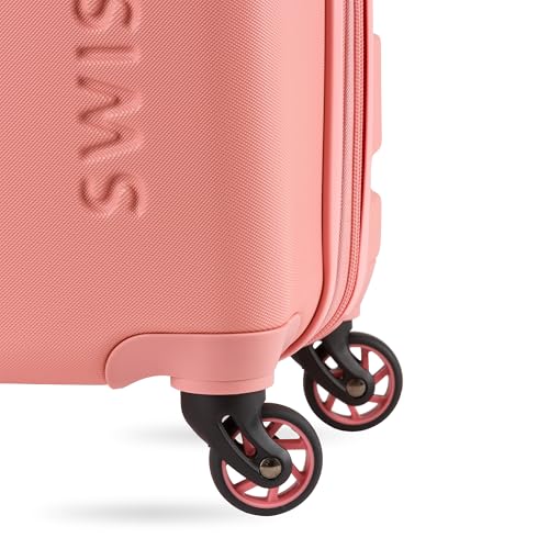 SwissGear 7366 Hardside Expandable Luggage with Spinner Wheels, White, Carry-On 19-Inch