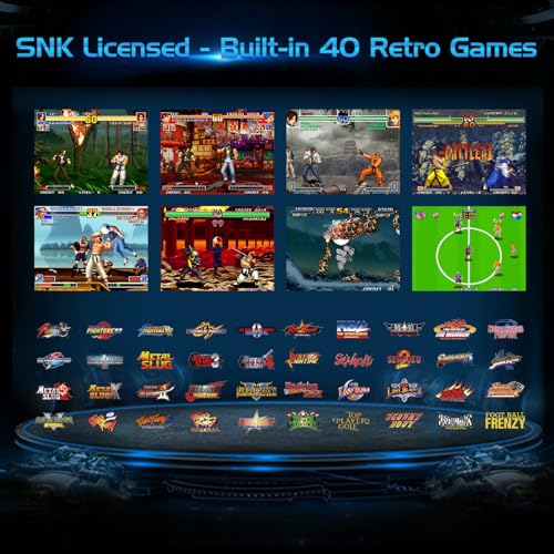 UNICO Game Pocket Player with 40 SNK Classic Games Pre-Installed, Handheld Gaming Console, 3500mAh Rechargeable Battery, Pick up and Play, Ideal for Casual Gamers and Nostalgic Enthusiasts-Gray