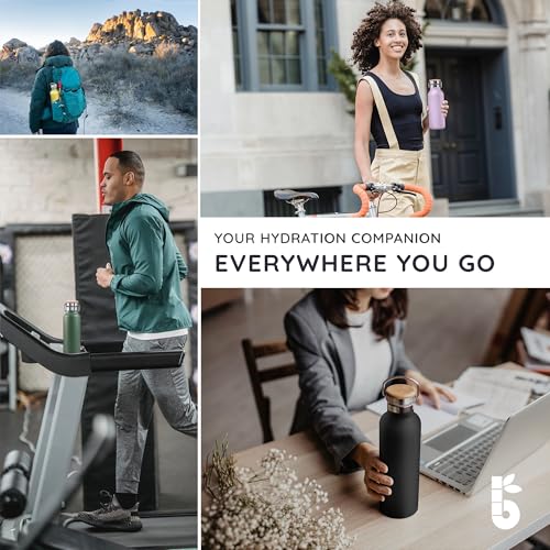 Bambaw 32 oz Water Bottle | Insulated Water Bottles | Water Bottle Stainless Steel | Insulated Travel Water Bottle | Insulated Water Bottle | Stainless Steel Water Bottles | 1 Liter Water Bottles