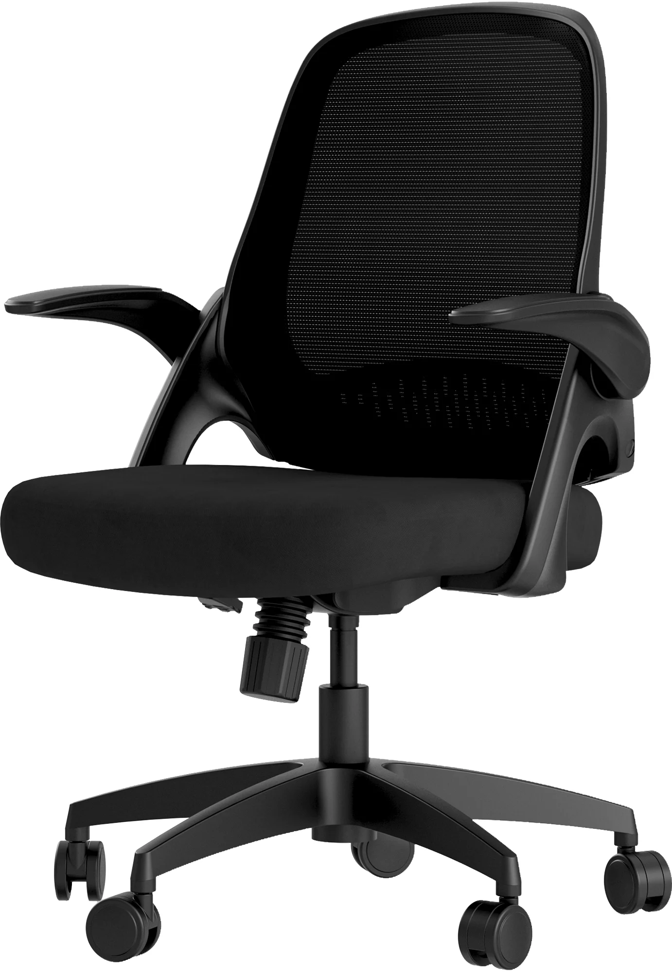Hbada Office Task Desk Chair Swivel Home Comfort Chairs with Flip-up Arms and Adjustable Height, Black