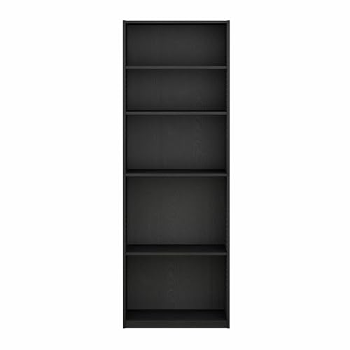 FURINNO JAYA Simply Home 5-Shelf Bookcase, 5-Tier, Black