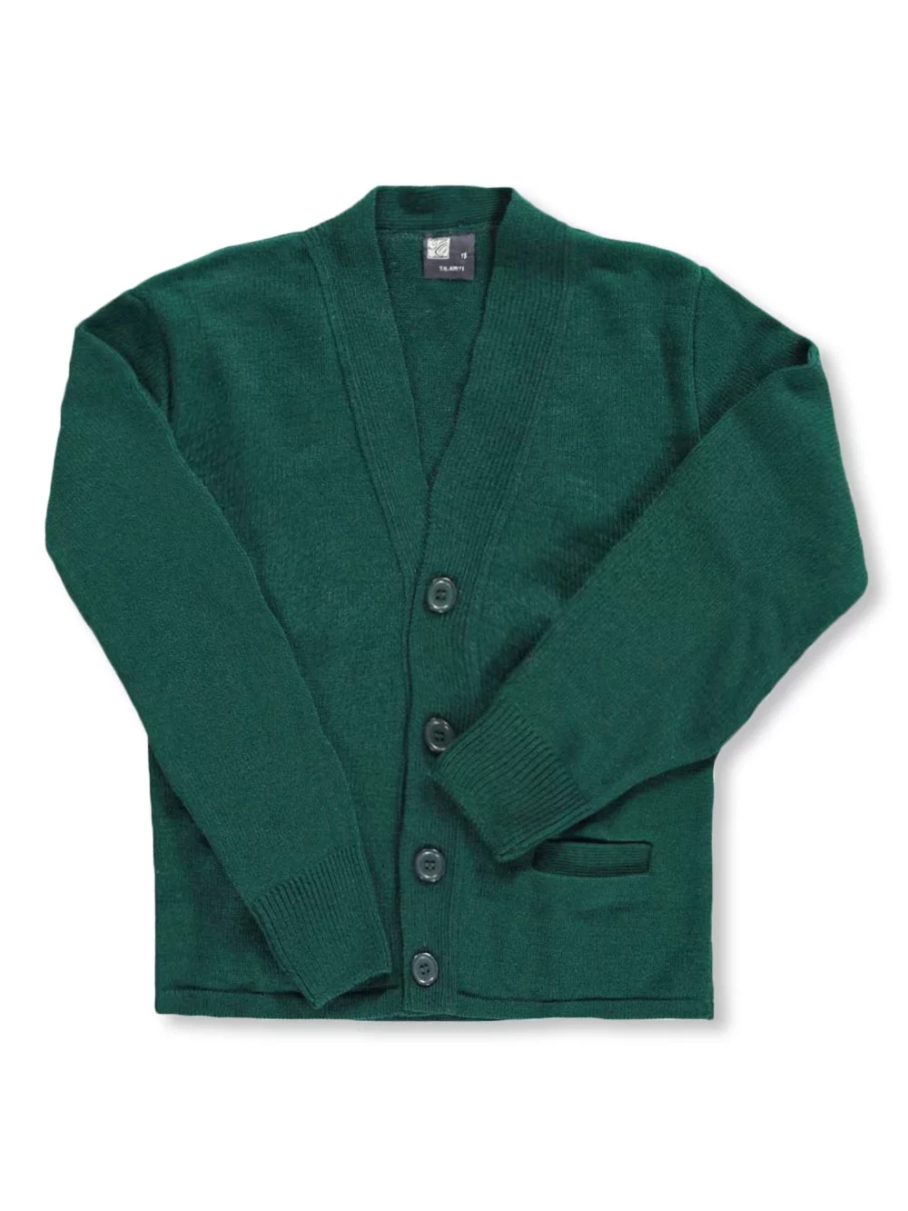 T.Q. Knits Unisex Youth Control-Pil 4-Button Cardigan (Sizes 8 - 20) - green, 12 - 14 (Big Girls)