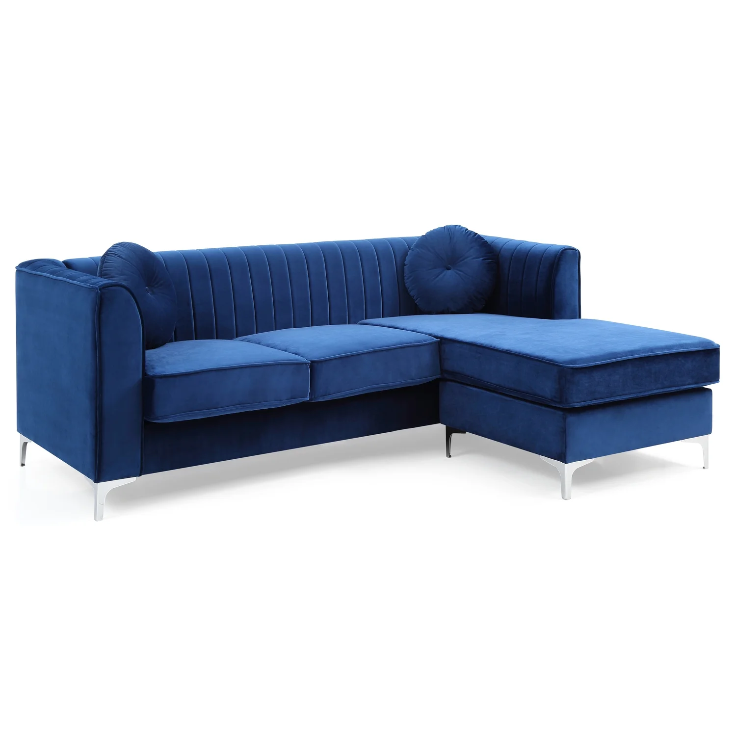 Homestock Artisanal Attic G791B-SC Sofa Chaise ( 3 Boxes) , Navy Blue