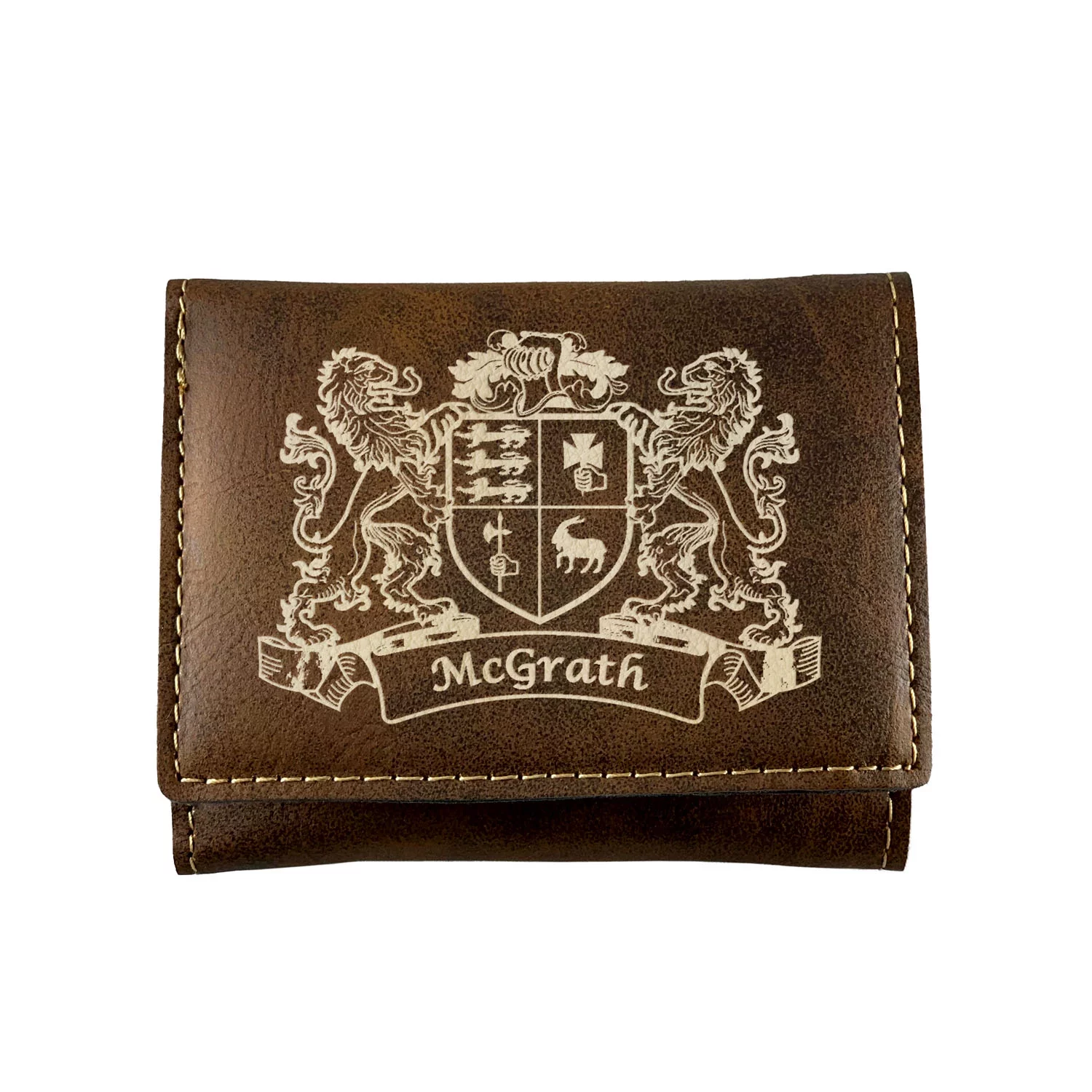 McGrath Irish Coat of Arms Rustic Leather Wallet