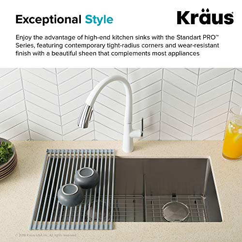 KRAUS Standart Pro 32 Inch 18-Gauge Stainless Steel Scullery Sink, 24 Gallon Freestanding Commercial Style Single Bowl Laundry & Utility Sink, KHS230-32