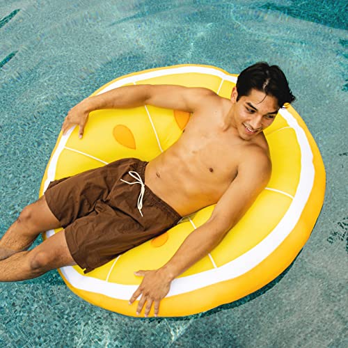 Big Joe Fruit Pool Floats, No Inflation Needed, Quick Draining Fabric, Round Loungers and Pool Noodles
