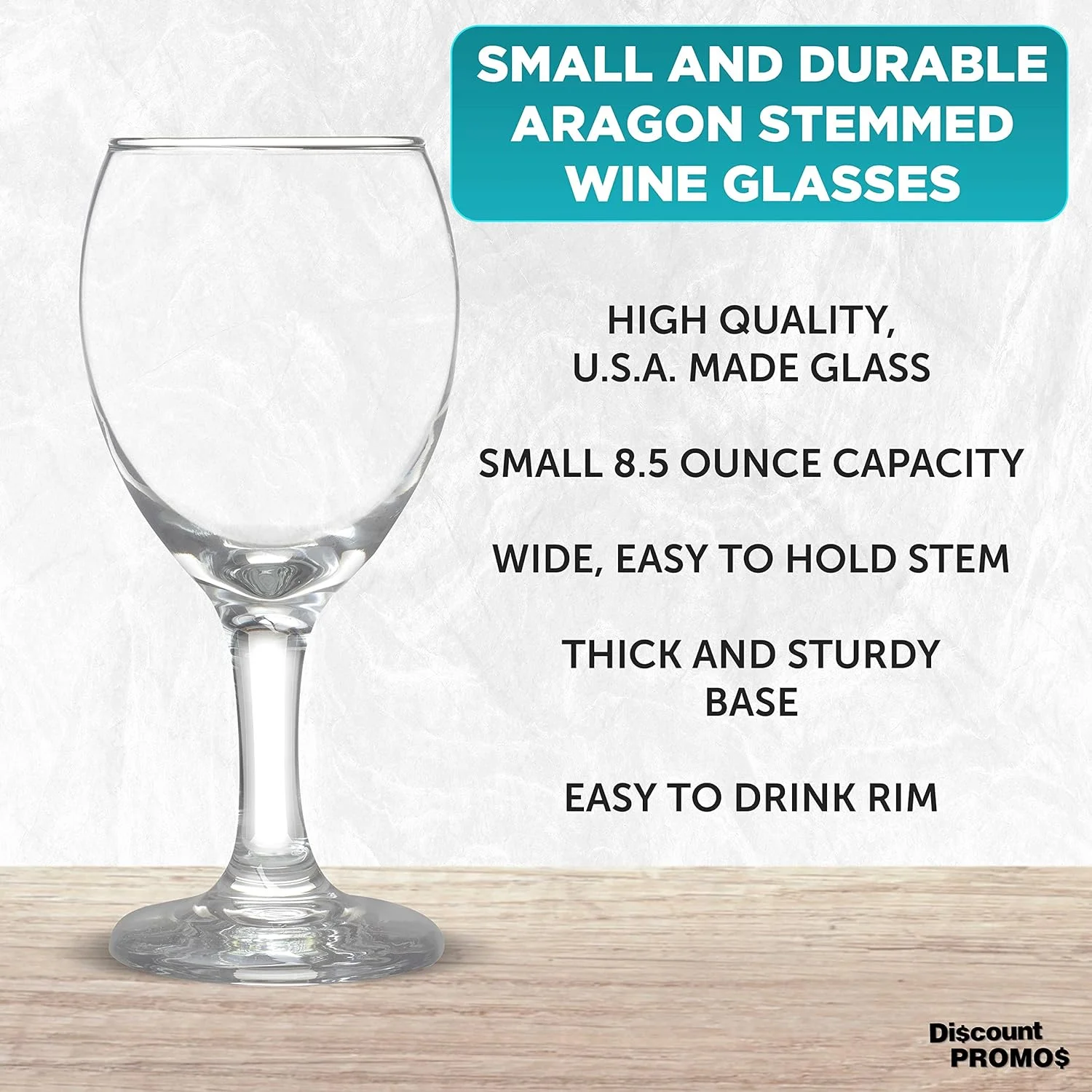 10 Aragon Wine Glasses Set, 8.5 Oz. - High Standard, Made - Clear