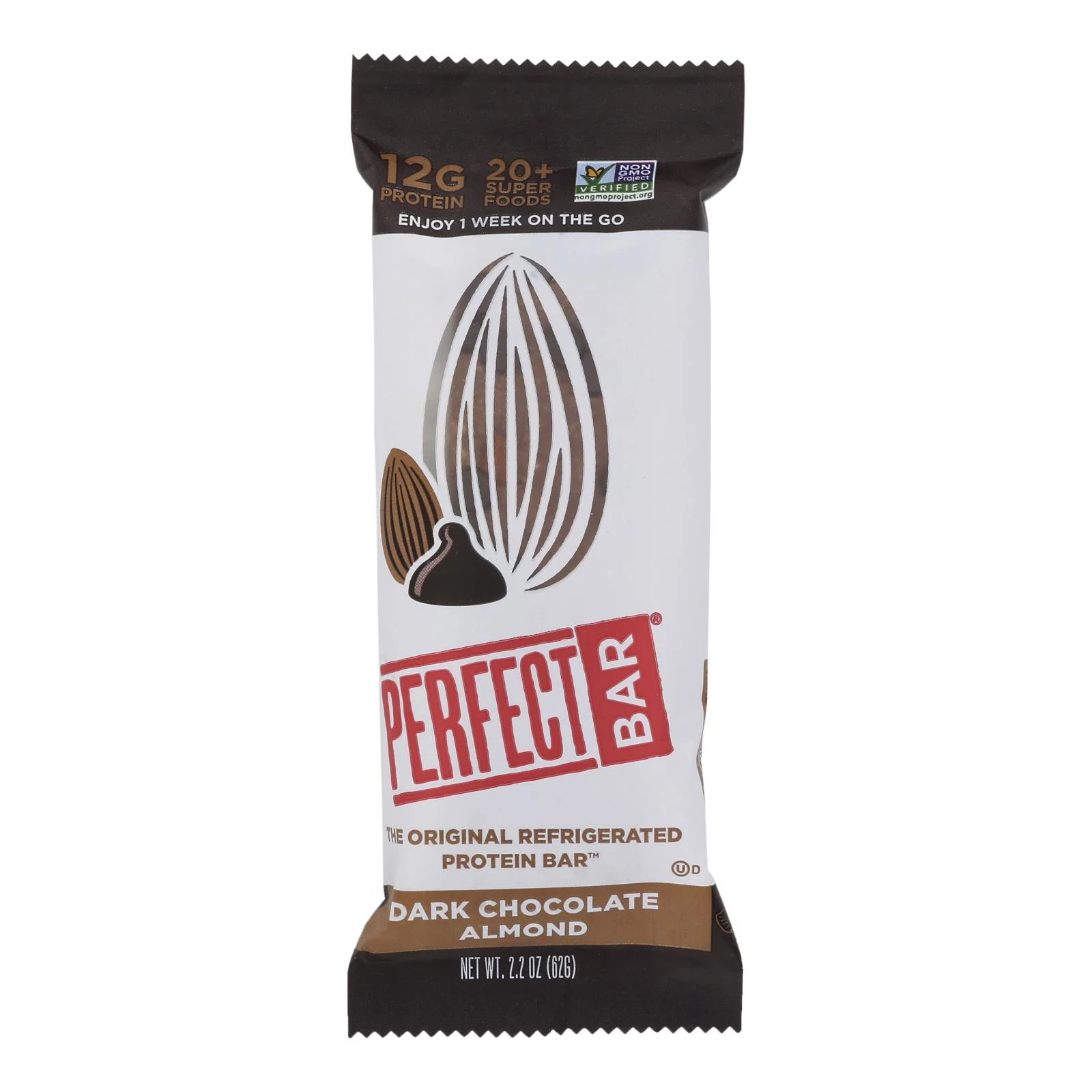 Perfect Bar Dark Chocolate Almond - Case of 8 - 2.2 OZ