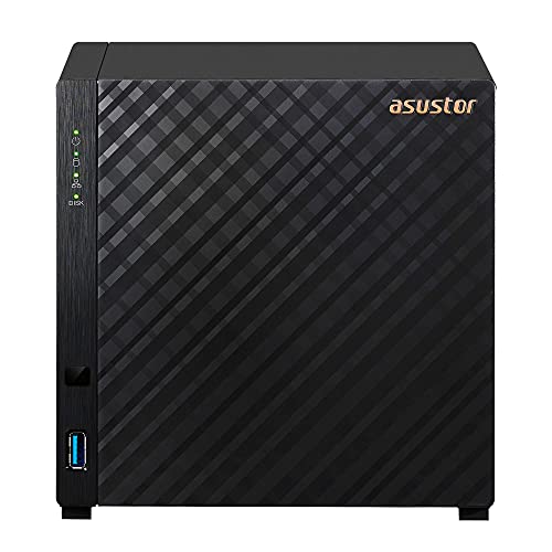 Asustor Drivestor 4 AS1104T - 4 Bay NAS, 1.4GHz Quad Core, Single 2.5GbE Port, 1GB RAM DDR4, Network Attached Storage, Personal Private Cloud (Diskless)