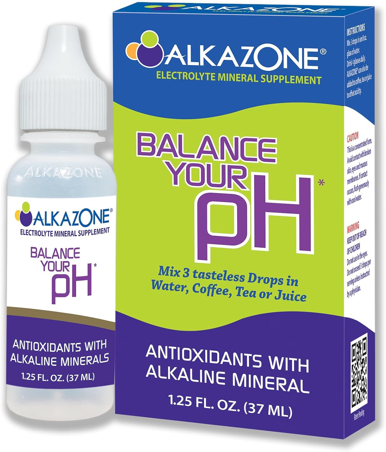 Balance Your pH, Antioxidants Alkaline Mineral Drops, Single 1.25 Oz Pack, Portable, Yields 10 Gallons of alkaline, antioxidant Water, Unflavored, pH Balance, Hydration