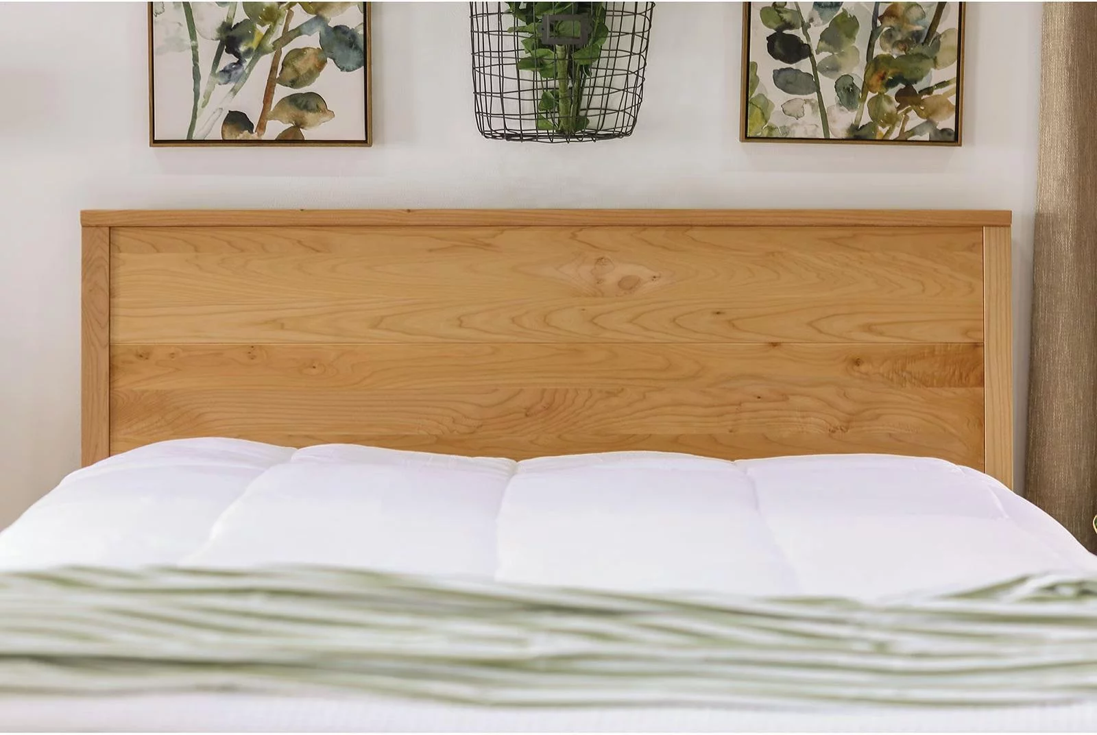 Mid-Century Modern Light Oak Solid Wood Queen Bed FOA FOA7602 Willamette