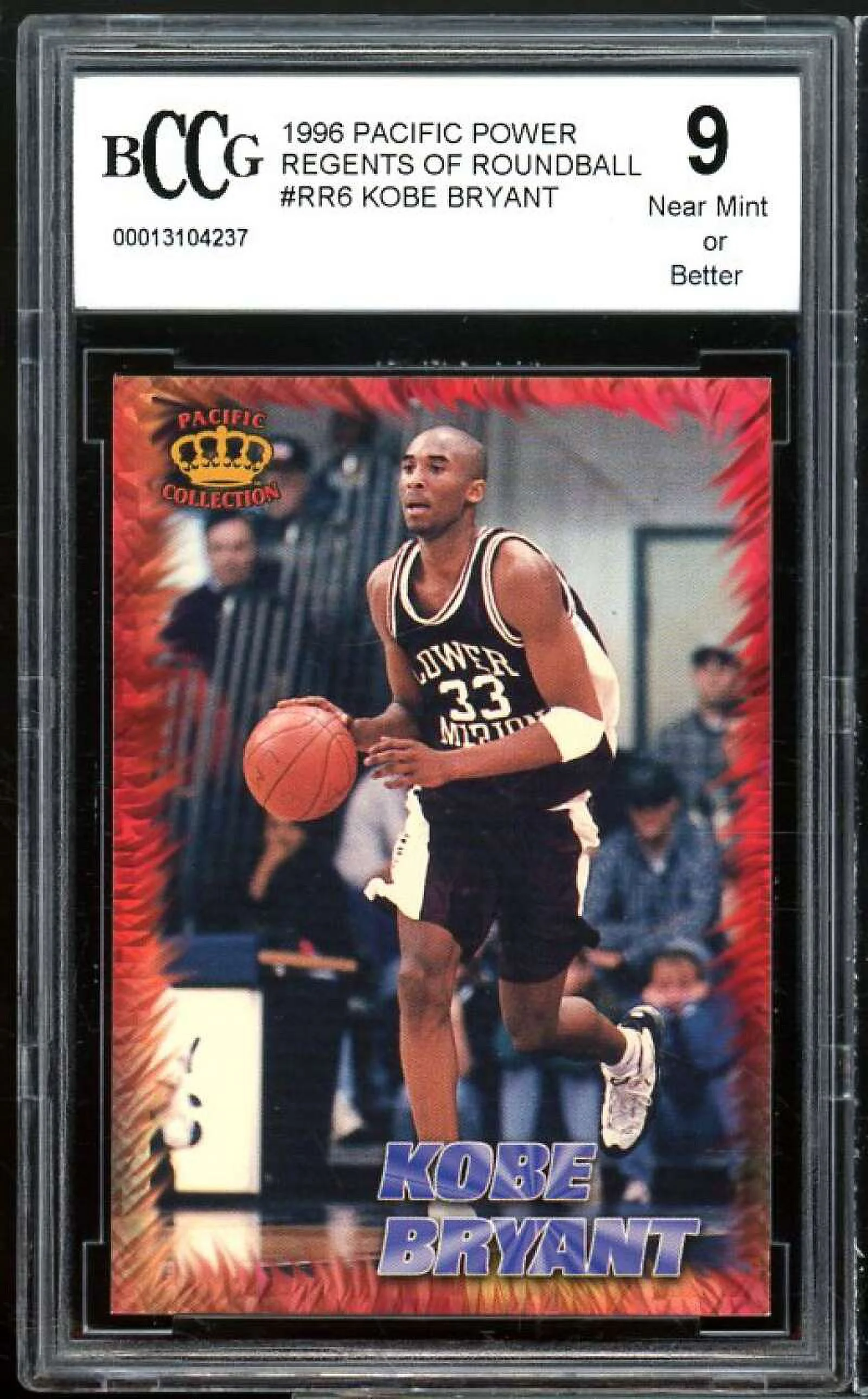 1996 Pacific Power Regents Of Roundball #rr6 Kobe Bryant Rookie BGS BCCG 9 NM+