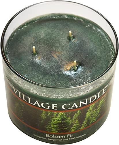 Village Candle Balsam Fir Large Apothecary Jar, Scented Candle, 21.25 oz., Green