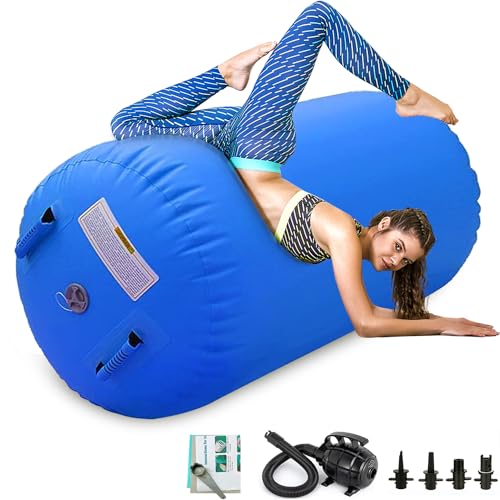 CZGBRO Air Roller Gymnastics Barrel Inflatable Tumbling Roller Air Mat Octagon Mat with Electric Pump for Backhandspring Training Cheerleading Home Use