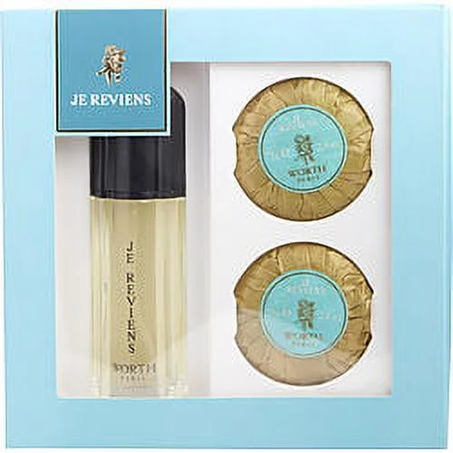 Je Reviens 3 Pc. Gift Set ( Eau De Toilette Spray 1.7 Oz / 50 Ml + Perfumed Soaps 2 X 2.6 Oz / 75g for Women by Worth