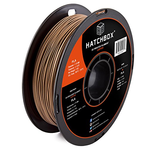 HATCHBOX 1.75mm Black PLA 3D Printer Filament, 1 KG Spool, Dimensional Accuracy +/- 0.03 mm, 3D Printing Filament