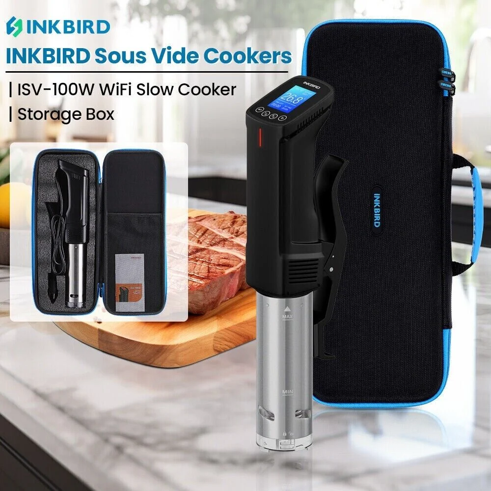 Inkbird Sous Vide Machine Precision Cookers WiFi Immersion Circulator With Storage Bag,14 Preset Recipes on APP Fast-Heating with Timer