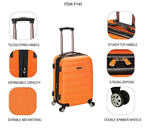 Rockland Melbourne Hardside Expandable Luggage with Spinner Wheels, 2TONENAVY, 2 Piece (20/28)