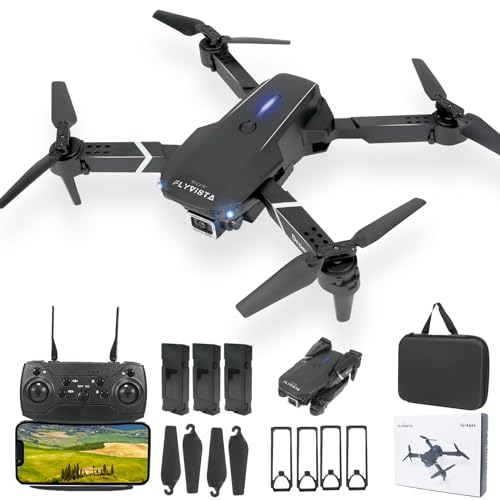 Mini Drone with Camera for Adults Kids, 1080P WiFi FPV Camera Drone with 3 Batteries, One-Click Take Off/Landing, Altitude Hold, Headless Mode, 360° Flips, 3-Gear Speeds, Emergency Stop, Carrying Case, Toys Gifts for Kids and Adults Beginner