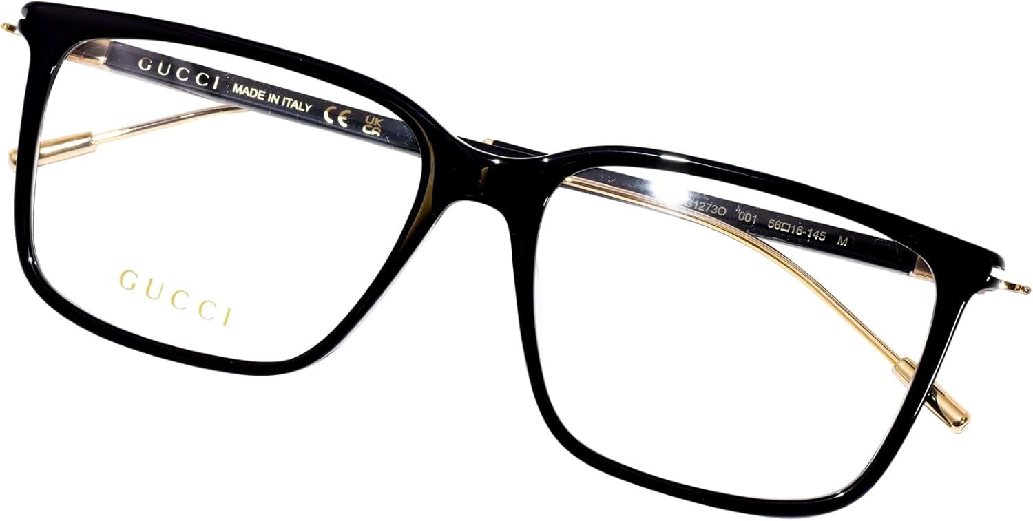 Gucci GG1273O 001 Black Rectangle Men's Eyeglasses