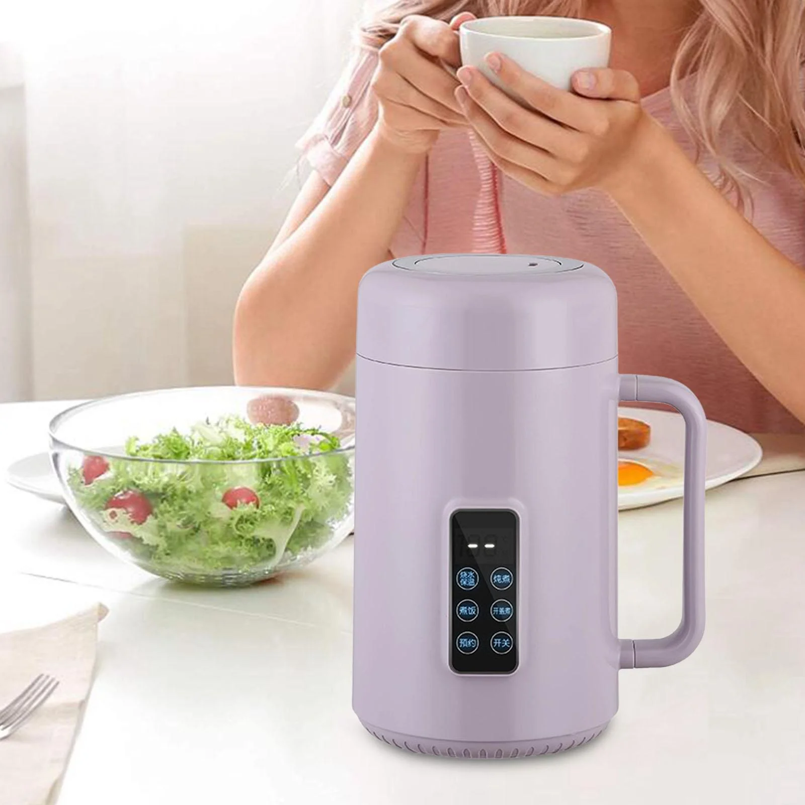 LOVIVER Electric Cooker Electric Stewpot Noodles Pasta Heater Cookware Soup Steamer Slow Cooking Pot for Kithcen Restaurant Soup Eggs