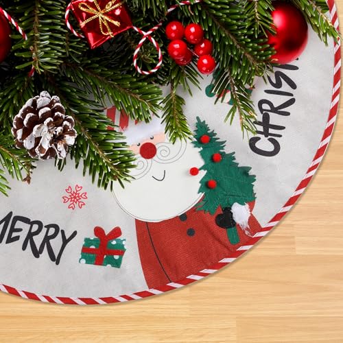 Mr. Pen- Christmas Tree Skirt 48 inches, Knitted Christmas Skirt Tree, Xmas Tree Skirt