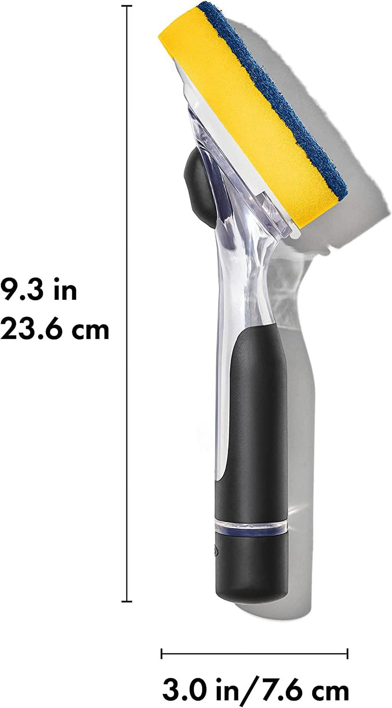 OXO Good Grips 1 in. W Soft/Medium Bristle Plastic/Rubber Handle Soap Dispensing Scrubber Brush