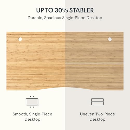 FLEXISPOT EN2 Whole-Piece Standing Desk with Clamp Power Strip, 55 x 28” Electric Stand Up Height Adjustable Desk with Cable Management (Black Frame + 55