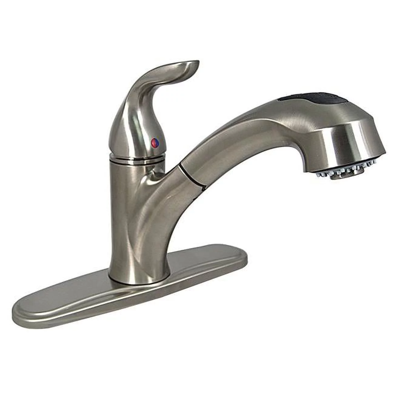 Kitchen Faucet, 8 in. Pull Out Hybrid, 1 Lever, Ceramic Disc, Brushed Nickel