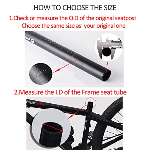 PLATTBK Bike Seat Post 25.4/27.2/28.6/30.9/31.6 350mm Aluminum Alloy Road Bike MTB Seatpost