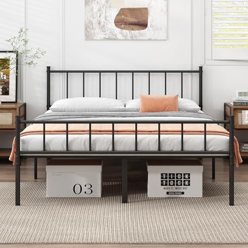Full Bed Frame-Classic Metal Platform Bed Frame,Mattress Foundation with Steel Slat Support,Under Foundation Storage,No Box Spring Needed, Easy Assembly, Full Size