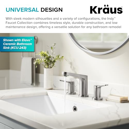 KRAUS Indy Single Handle One Hole Bathroom Sink Faucet in Chrome, KBF-1411CH