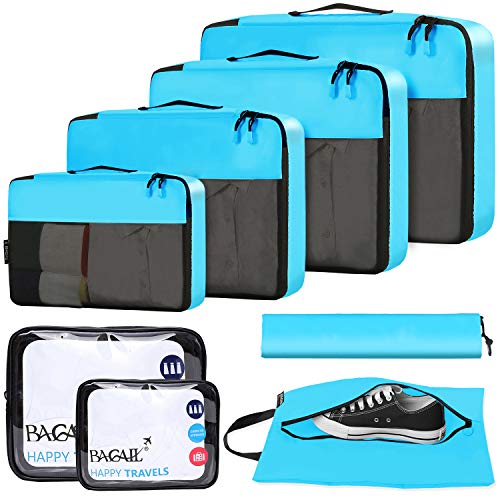 BAGAIL 8 Set/9 Set Packing Cubes Luggage Packing Organizer for Travel, Suitcase Packing Bags for Travel Accessories