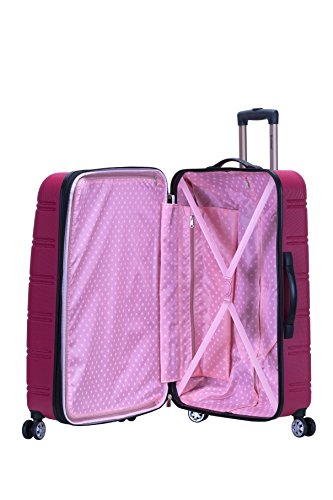 Rockland Melbourne Hardside Expandable Luggage with Spinner Wheels, Blue, Checked Large 28