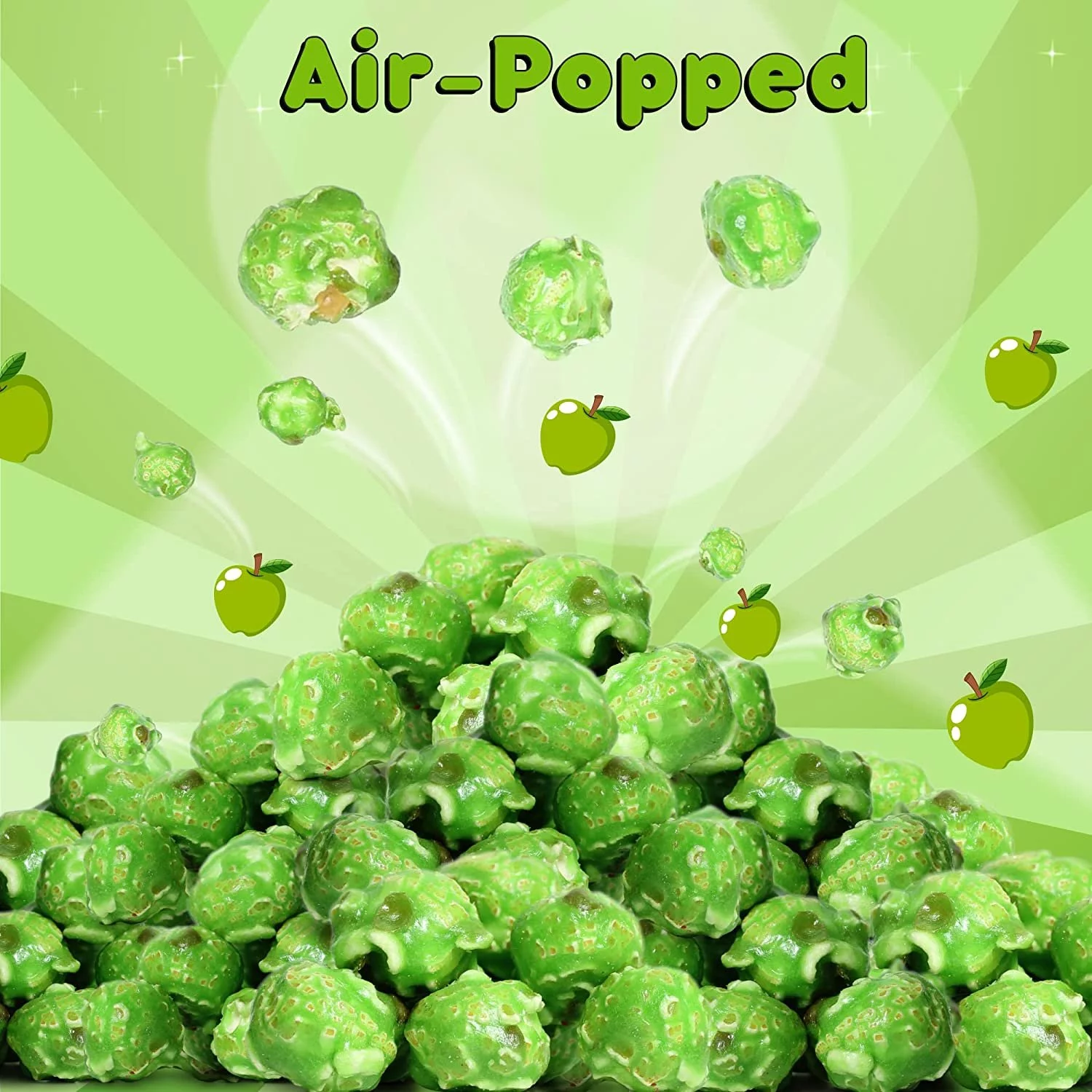 Gourmet Green Apple Flavored Popcorn by It's Delish  5 lbs bulk Bag  Air Popped Pop Corn Snack - Fruity Green Themed Candy Confetti  Birthday Party, Events  Gluten Free, Vegan, Kosher