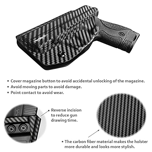 M&P Shield 9MM Holster IWB Kydex Holster Fit: Smith & Wesson M&P Shield Plus / M2.0 / M1.0-9mm/.40 S&W 3.1