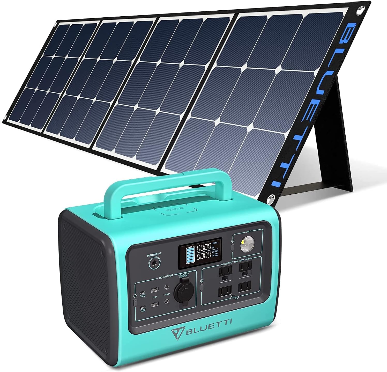 BLUETTI EB70 Portable Power Station with 200W Solar Panel, 716Wh/700W Solar Generator With 4 110V AC Outlets, Battery Backup for Camping Outdoor RV Power Outage Off-grid, Home Emergency