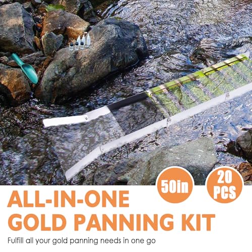 20pc Complete Gold Panning & Prospecting Kit with 50