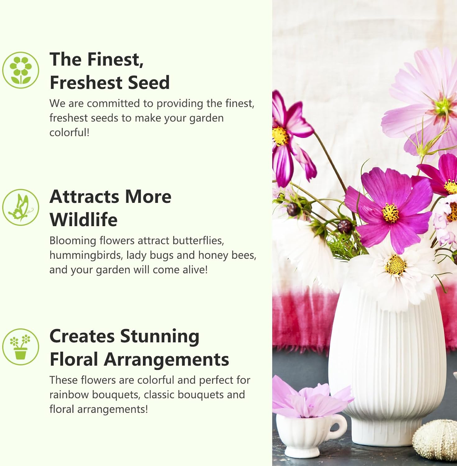 Wildflower Seeds Butterfly and Humming Bird Mix, Large 1.75 Ounce Packet 1,000+ Bulk Flower Seeds for Planting(Non-GMO), 20+ Varieties, Annual Perennial, Easy to Grow, Attracts Pollinators