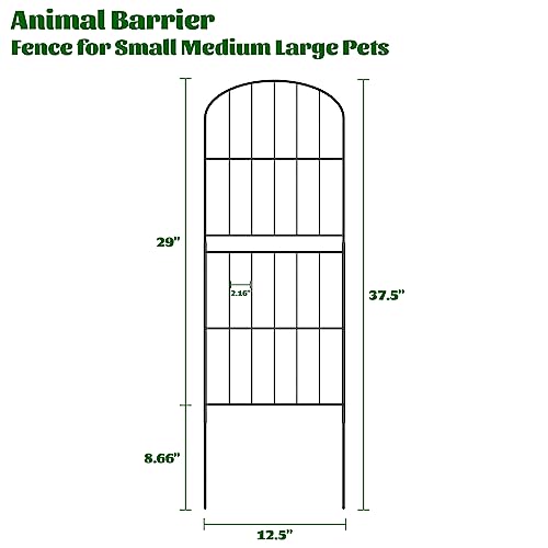 PINPON Decorative Garden Fence 10 Panels 37.5in (H) x 10.4ft (L) Border Animal Barrier, Rustproof Metal Wire Landscape Wire Edge Flower Bed Fencing for Patio Yard Outdoor Decor, Arched