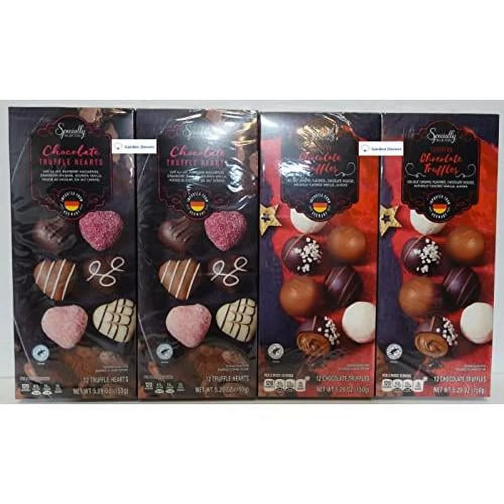 Specially Selected Chocolate 12 Truffle & European 12 Chocolate Truffles 5.29Oz 150G (Four Boxes)