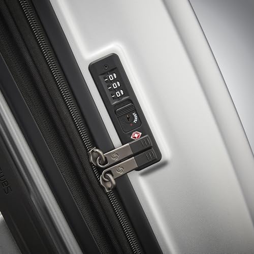 Samsonite Carry-On Pro Front Pocket Hardside Expandable 21-Inch Octiv Luggage: Durable & Impact Resistant, 360° Aero Trac Spinner Wheels, Adjustable Telescopic Handle, TSA Approved Lock - Silver
