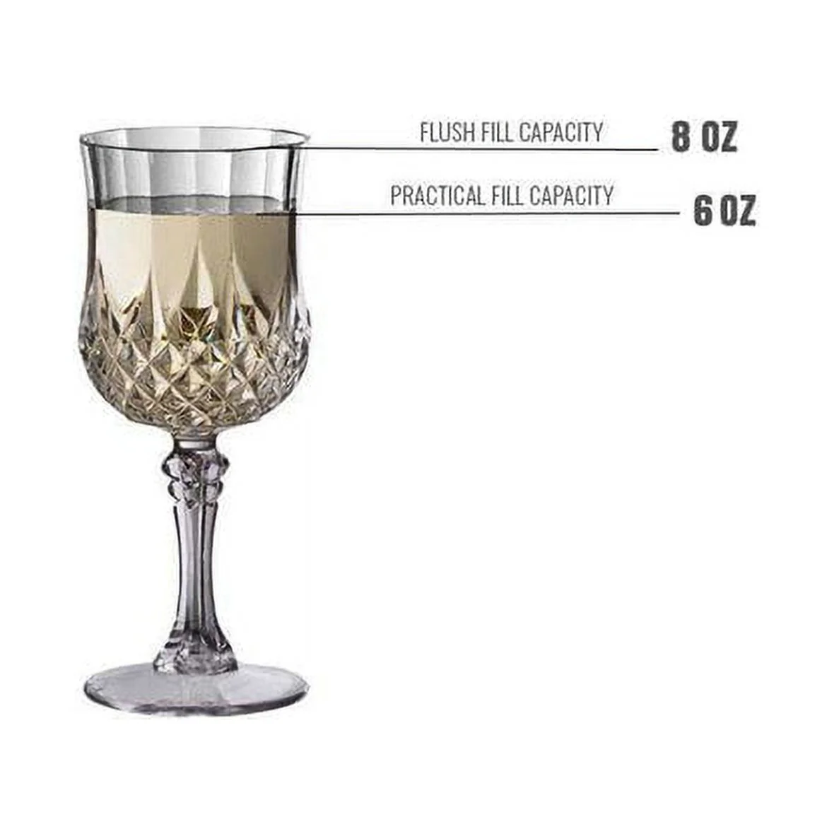Smarty 8 oz. Crystal Cut Plastic Wine Glasses 48ct