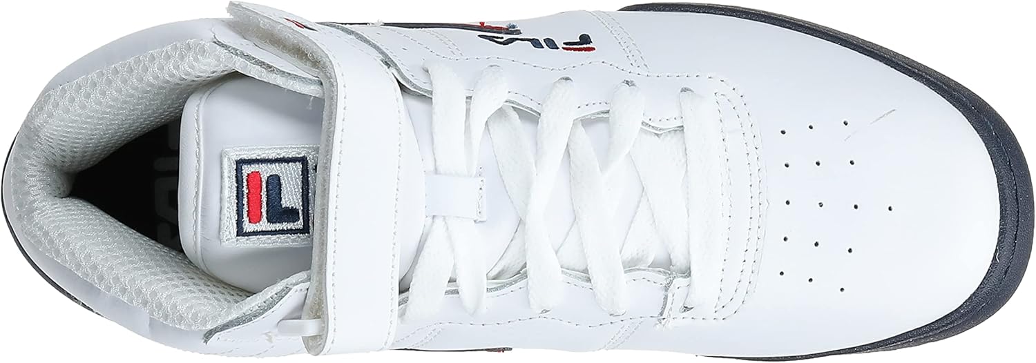 Fila Men's f-13v lea/syn Fashion Sneaker, White/Navy/Red, 10 M US