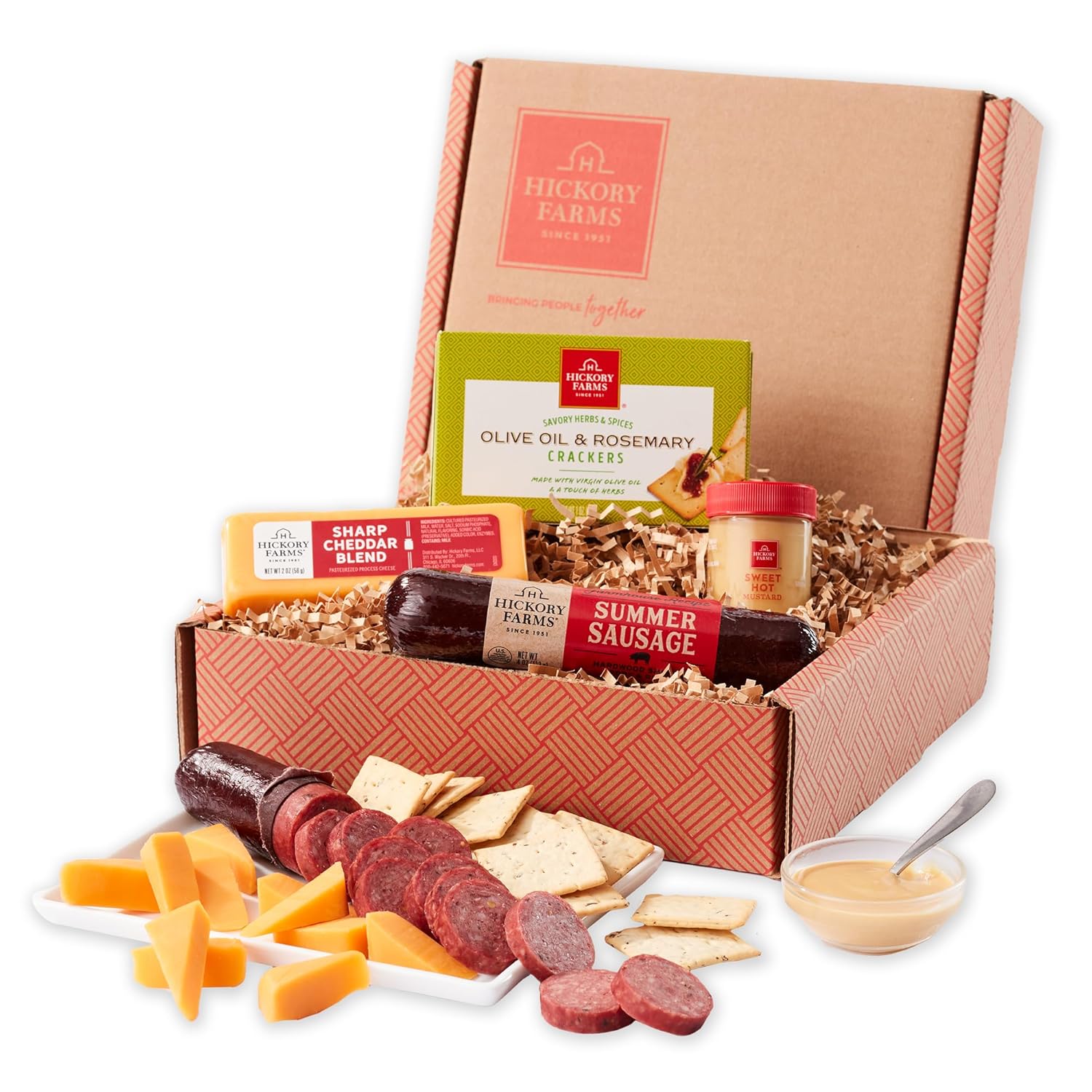 Hickory Farms Gourmet Meat & Cheese Gift Box - Charcuterie Food | Father's Day Gift | Perfect For Family, Birthdays, Sympathy, Retirement Gifts
