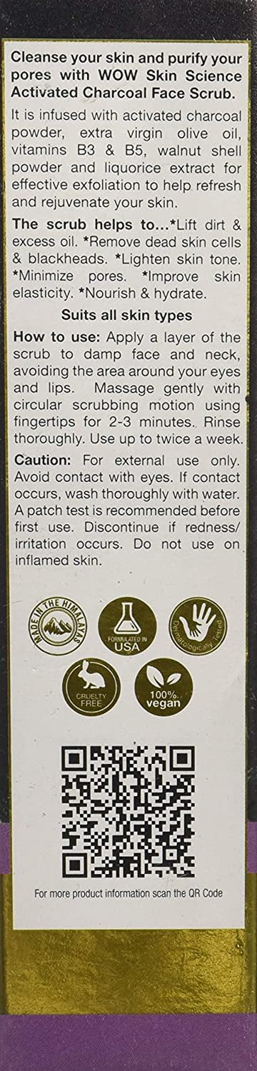 Wow Charcoal Face Scrub 100ml