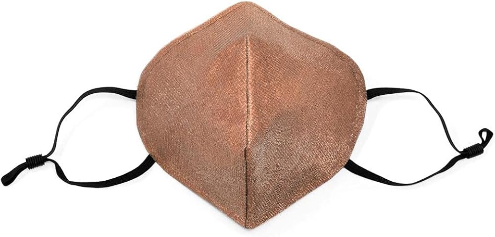 TRU47 Copper and Silver Cup Face Mask - Triple Protection Face Mask with Copper Fabric and Two Layers of 99.99% Ionically Plated Silver / Full-Coverage Face Mask for Added Protection